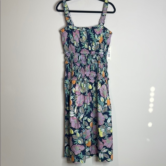 Eliza J | Women's Floral Bird Print Cotton Midi Sundress Size 12 NWT - Picture 2 of 8